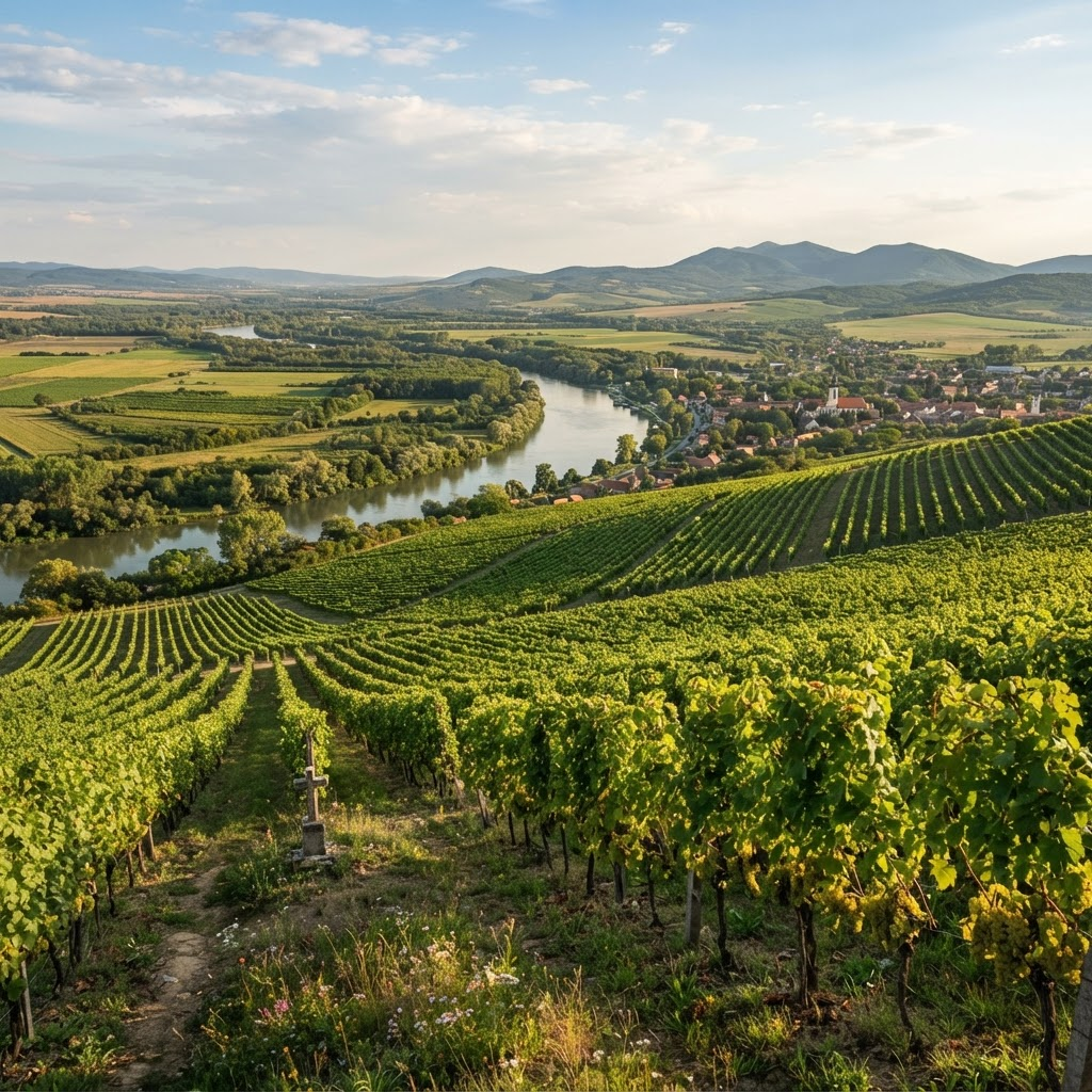 Tokaji szőlőültetvény domboldal, Bodrog-völgy